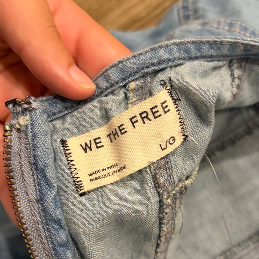 Free People Light Blue Denim Romper - Picture 4 of 6